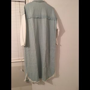 TwoTwinStyle Jackets & Coats - Distressed Denim Trench Duster TwoTwinStyle Jackets & Coats - Distressed Denim Trench Duster